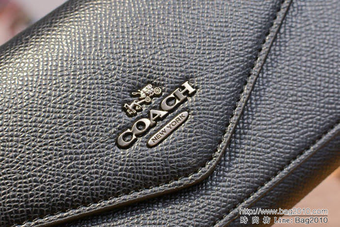 COACH蔻馳 原單內碼頭層牛皮 57715 新款 信封女士錢包  Chz1201